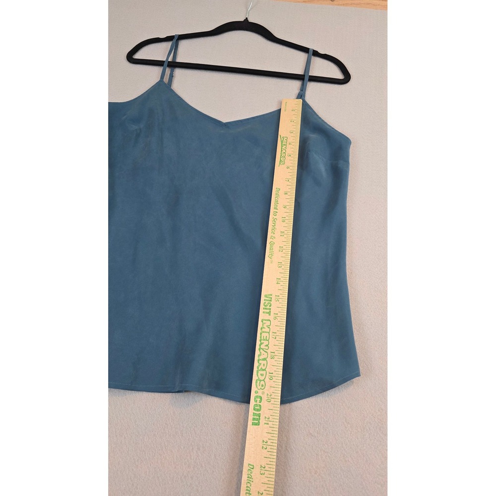 Garnet Hill Womens 100% Silk V-Neck Camisole Teal Blue Size 6 Adjustable Straps - Picture 4 of 8